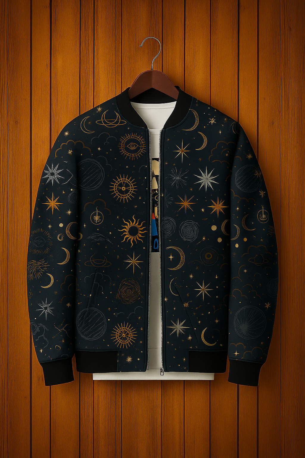 Sun & Moon Print Bomber